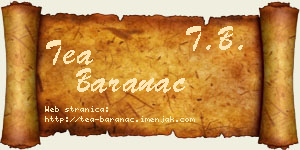 Tea Baranac vizit kartica
